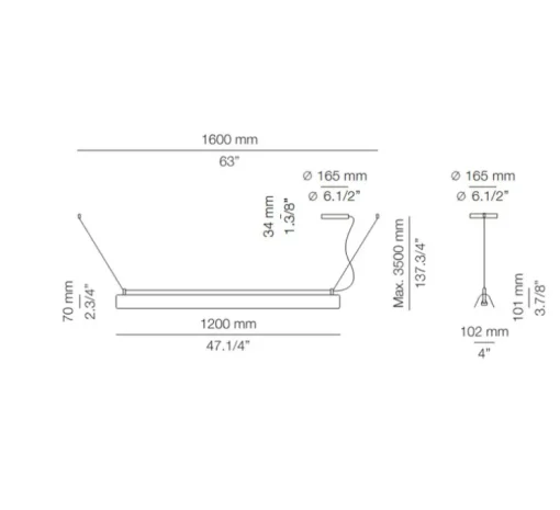 Suspension, Gada T-3925S, bois, L120cm, H7cm - Estiluz