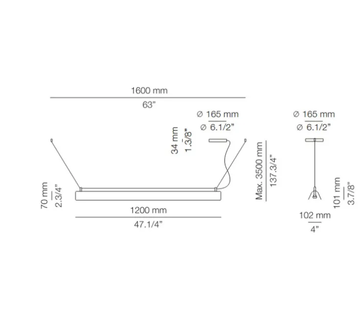 Suspension, Gada T-3925S, bois, L120cm, H7cm - Estiluz