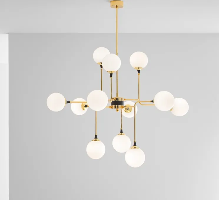 Suspension, Galassia, blanc et or, L90,5cm, H96cm - Stilnovo