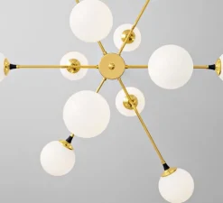 Suspension, Galassia, blanc et or, L90,5cm, H96cm - Stilnovo