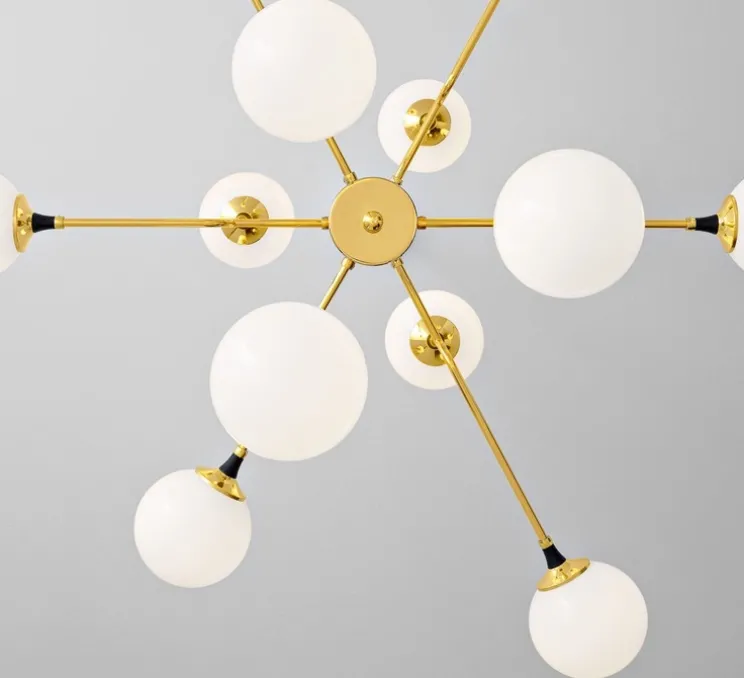 Suspension, Galassia, blanc et or, L90,5cm, H96cm - Stilnovo