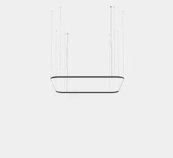 Suspension, Geometric Square Mini, noir, LED, dim, 2700K, 11527 lm, Ø250cm, H6cm - LEDS C4
