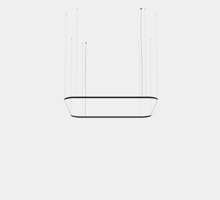 Suspension, Geometric Square Mini, noir, LED, dim, 2700K, 11527 lm, Ø250cm, H6cm - LEDS C4