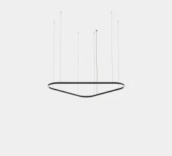 Suspension, Geometric Triangular Mini, noir, LED, dim, 2700K, 6250 lm, Ø160cm, H6cm - LEDS C4