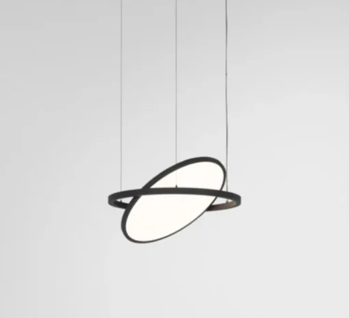 Suspension, Geometry Suspended Adjustable 672 1x, noir, LED, dim, 3000K, 2018 lm, Ø67,2cm, H3cm - Modular