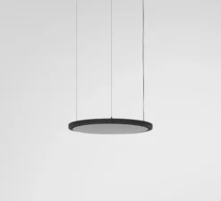 Suspension, Geometry Suspended Adjustable 672 1x, noir chrome, LED, dim, 3000K, 2018 lm, Ø67,2cm, H3cm - Modular
