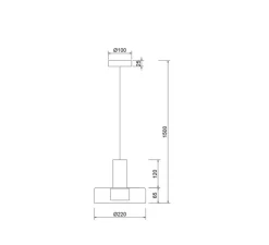 Suspension, Gin, noir et or, Ø22cm, H18,5cm - Mantra