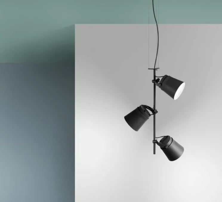Suspension, Ginza vertical , noir, LED, 3000K, 620 lm, Ø15cm, H65cm - Zero