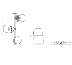 Suspension, Ginza vertical , noir, LED, 3000K, 620 lm, Ø15cm, H65cm - Zero