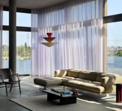 Suspension, Gio LN15, rouge vermillion, burgundy foncé, blanc écru, LED, 2600K, Ø92cm, H61cm - Andtradition