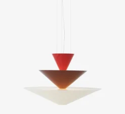 Suspension, Gio LN15, rouge vermillion, burgundy foncé, blanc écru, LED, 2600K, Ø92cm, H61cm - Andtradition