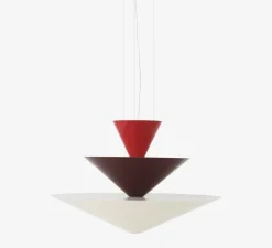 Suspension, Gio LN15, rouge vermillion, burgundy foncé, blanc écru, LED, 2600K, Ø92cm, H61cm - Andtradition