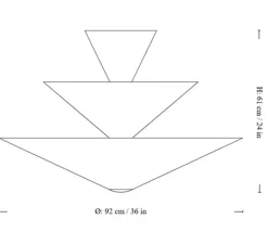 Suspension, Gio LN15, vert signal, bleu profond, blanc écru, LED, dim, 2600K, Ø92cm, H61cm - Andtradition