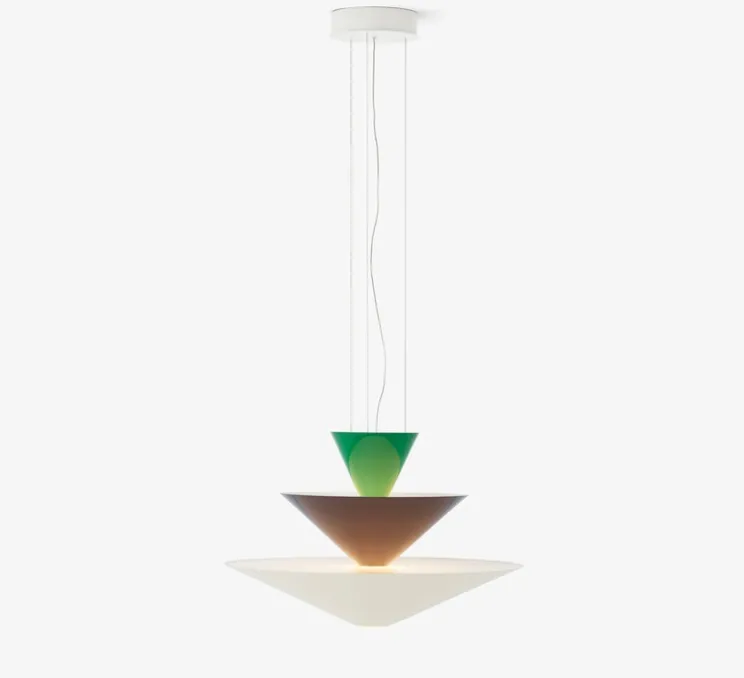 Suspension, Gio LN14, vert signal, bleu profond, blanc écru, LED, dim, 2600K, Ø60cm, H39cm - Andtradition