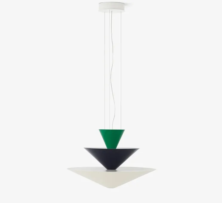 Suspension, Gio LN14, vert signal, bleu profond, blanc écru, LED, dim, 2600K, Ø60cm, H39cm - Andtradition