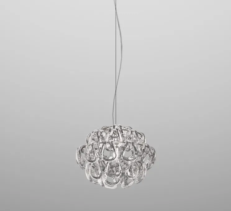Suspension, Giogali SP35, transparent, chrome, Ø37cm, H28cm - Vistosi