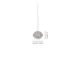 Suspension, Giogali SP35, transparent, chrome, Ø37cm, H28cm - Vistosi
