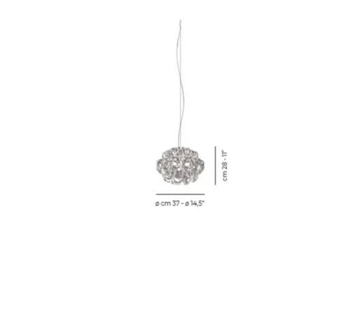 Suspension, Giogali SP35, transparent, chrome, Ø37cm, H28cm - Vistosi