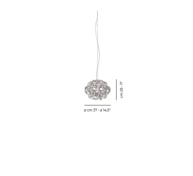 Suspension, Giogali SP35, transparent, chrome, Ø37cm, H28cm - Vistosi