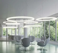 Suspension, Giotto, blanc, LED, dim, 2700K, 2500lm, Ø110cm, H7cm - Slide