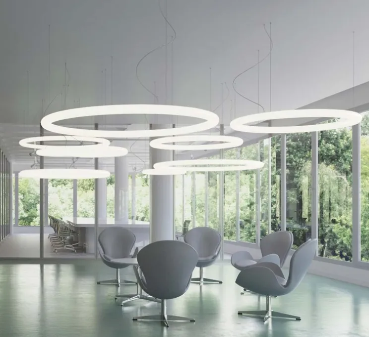 Suspension, Giotto, blanc, LED, dim, 2700K, 3200lm, Ø140cm, H7cm - Slide