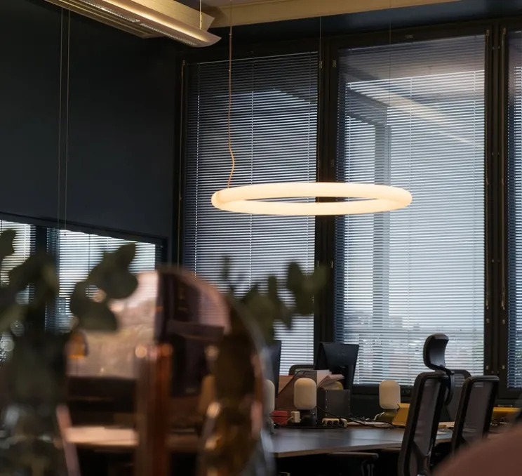 Suspension, Giotto, blanc, LED, dim, 2700K, 3200lm, Ø140cm, H7cm - Slide