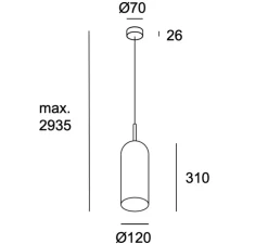 Suspension, Glam, blanc, or, Ø12cm, H31cm - LEDs C4