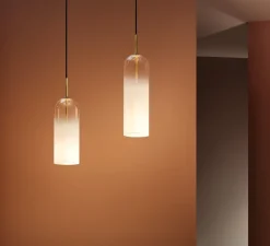 Suspension, Glam, blanc, or, Ø12cm, H38,5cm - LEDs C4