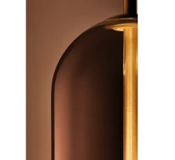 Suspension, Glam, verre noir fumé et or, Ø12cm, H38,5cm - LEDs C4