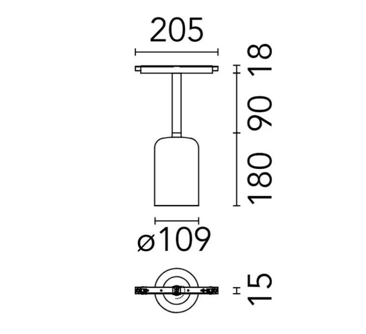 Suspension, Glass Downlight 110, noir fumé, LED, 3000K, 510 lm, L20,5cm, H17,18cm - Flos