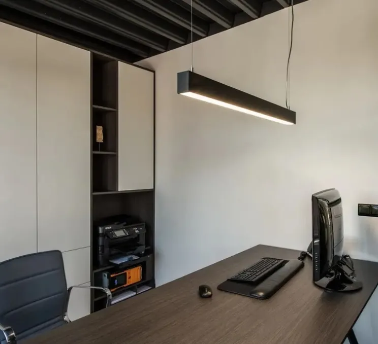 Suspension, Glenos, noir, LED, dim, 4000k, 3300 lm, L105cm, H7cm - Slv