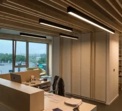 Suspension, Glenos, noir, LED, dim, 4000k, 3300 lm, L105cm, H7cm - Slv