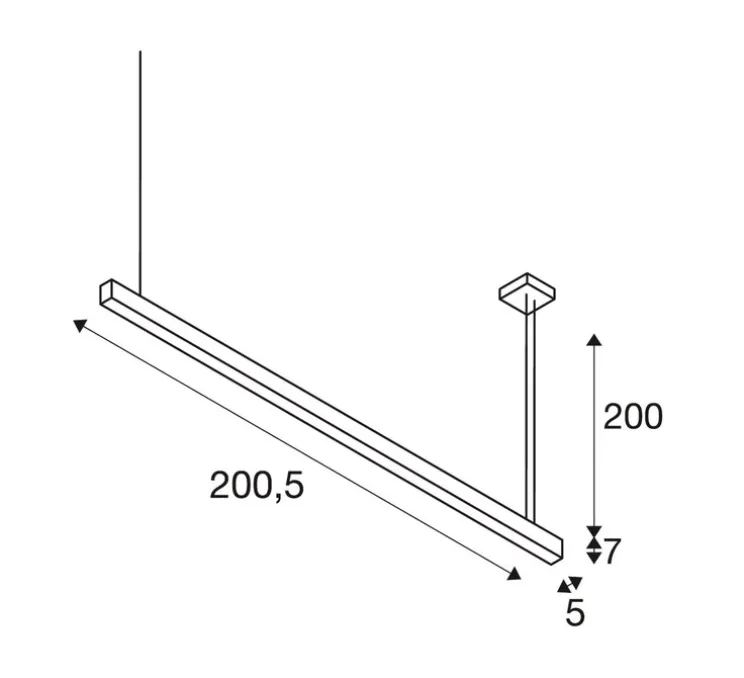 Suspension, Glenos, noir, LED, 3000K, 5700lm, Ø5cm, H7cm - Slv