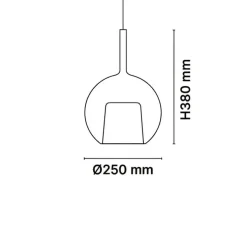 Suspension, Glo medium, effet miroir bronze, rosace blanche, DALI, Câble 4m, Ø25cm, H38cm - Penta