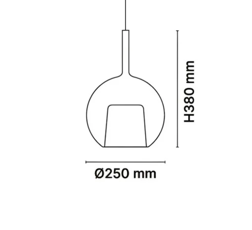 Suspension, Glo medium, effet miroir bronze, rosace blanche, DALI, Câble 4m, Ø25cm, H38cm - Penta