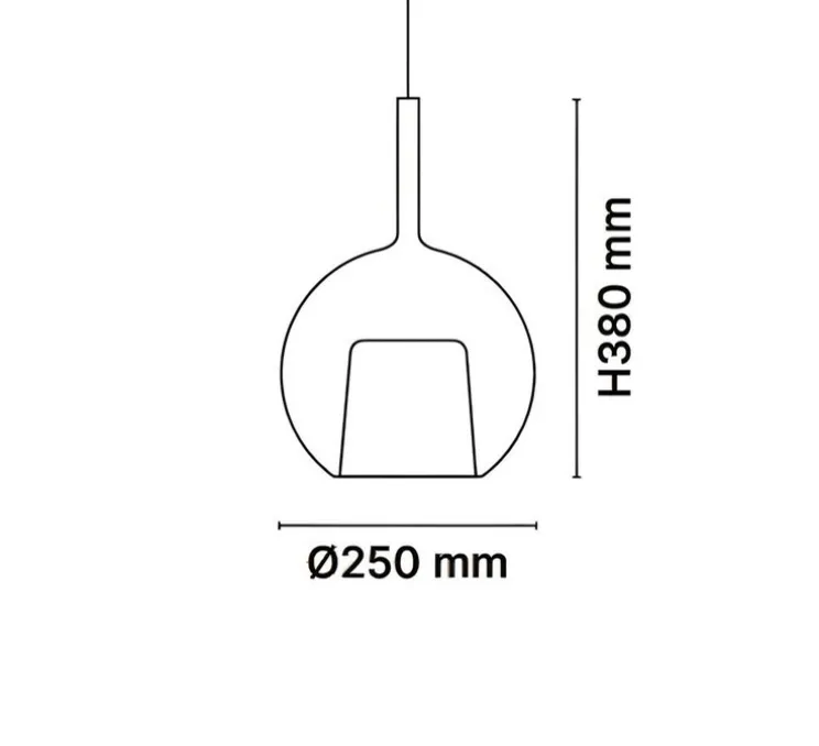 Suspension, Glo medium, effet miroir bronze, rosace blanche, DALI, Câble 4m, Ø25cm, H38cm - Penta