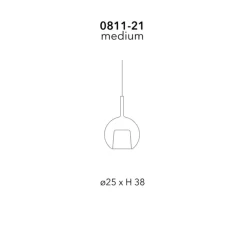 Suspension, Glo Medium, effet miroir rose doré, avec rosace blanche, On/Off, Ø25cm, H38cm - Penta