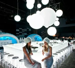 Suspension, Globo, blanc brillant, IP55, Ø60cm, H60cm - Slide