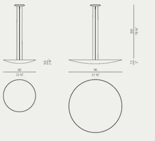 Suspension, Gong, feuille d'or, LED, 3000K, 5155lm, Ø60cm, H6,6cm - Panzeri