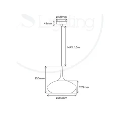 Suspension, Grace, aigue-marine, Ø28cm, H25cm - Elements lighting