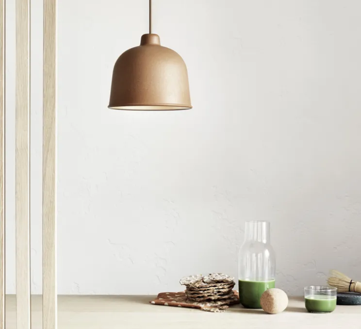 Suspension, Grain, naturel, LED, 3100K, 400lm, Ø21cm, H18,5cm - Muuto