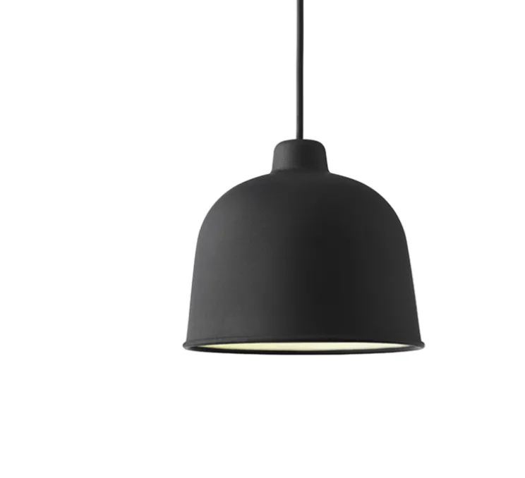 Suspension, Grain, noir, LED, Ø21cm, H18,5cm - Muuto