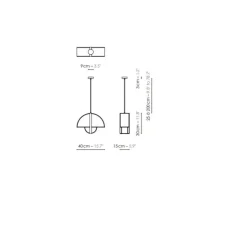 Suspension, Grand Arto, Blanc et rayures noires, bas noir, L40cm, H30cm - DesignHeure