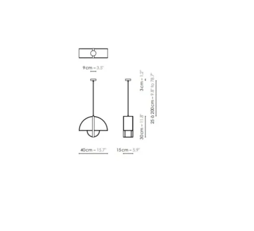 Suspension, Grand Arto, Blanc et rayures noires, bas noir, L40cm, H30cm - DesignHeure