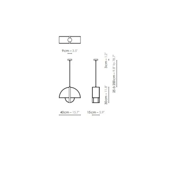 Suspension, Grand Arto, Blanc et rayures noires, bas noir, L40cm, H30cm - DesignHeure
