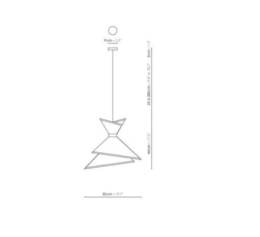 Suspension, Grand Kimono, Blanc crème et orange, Ø50cm, H44cm - DesignHeure