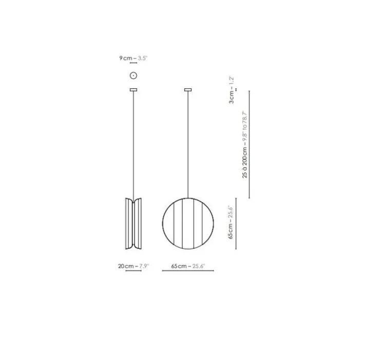 Suspension, Grand Moon, rose, Ø65cm, H20cm - DesignHeure