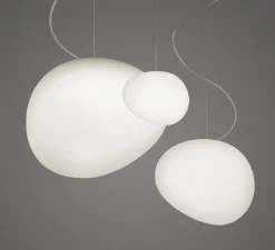 Suspension, Gregg Grande LED, blanc et blanc, LED, 2700K, 2581lm, L47cm, H40cm - Foscarini