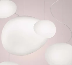 Suspension, Gregg Grande LED, blanc et blanc, LED, 2700K, 2581lm, L47cm, H40cm - Foscarini