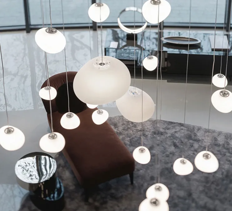 Suspension, Gregg Grande, variable, blanc, LED, 2700K, 2581lm, L47cm, H40cm - Foscarini